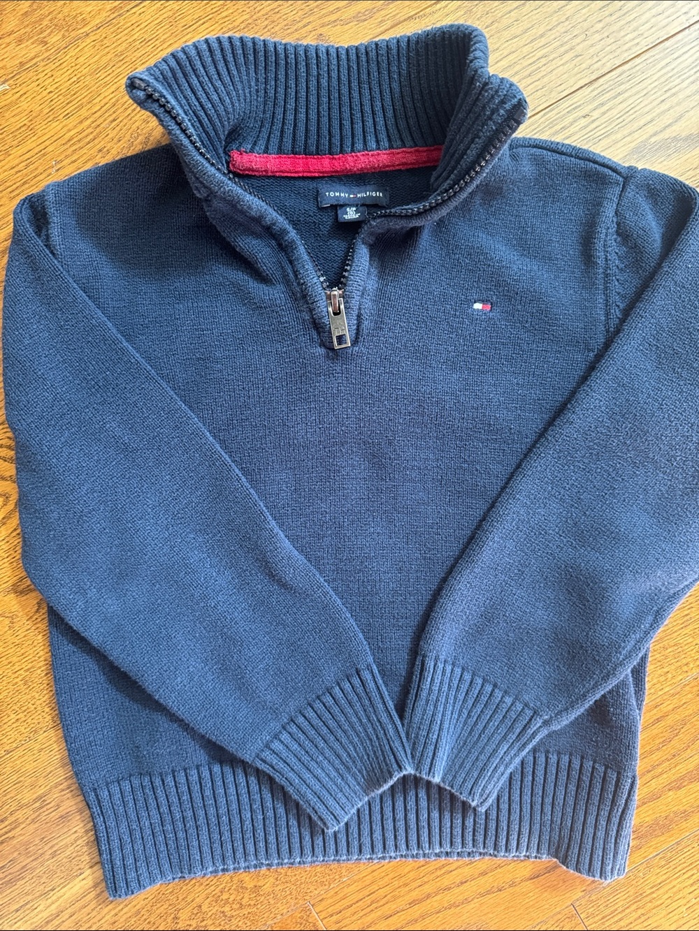 Tommy Hilfiger boys' 1/4-zip cotton sweater